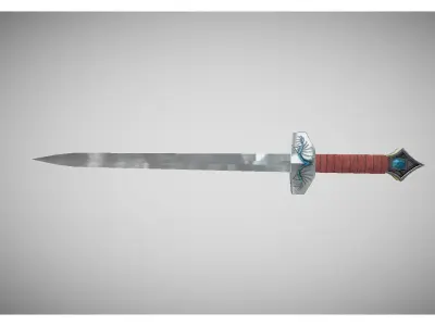 low poly medieval sword Free low-poly 3D model