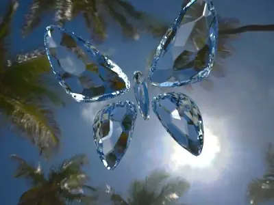 3d Crystal Butterfly rigging automatic 3D model
