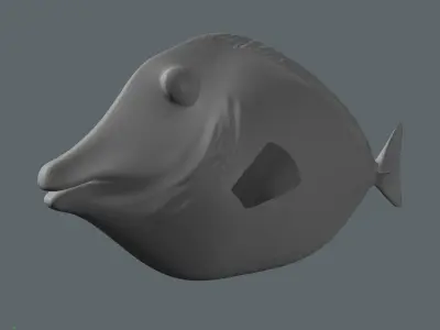 Naso Tang Marine Fish 3D model