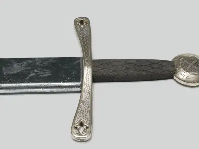 Falchion One-Handed Sword Low-poly 3D model