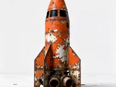 Scrapped Orbiters Realistic Ruined Rocket And Tactical Missile C 3D Model Pack