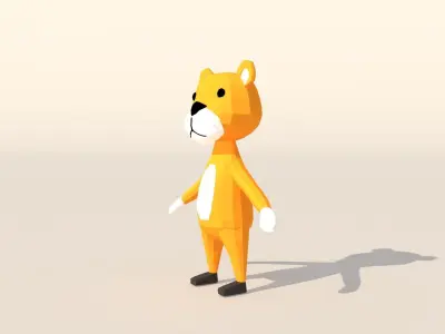 Character B097 Tiger Cute    Low-poly 3D model