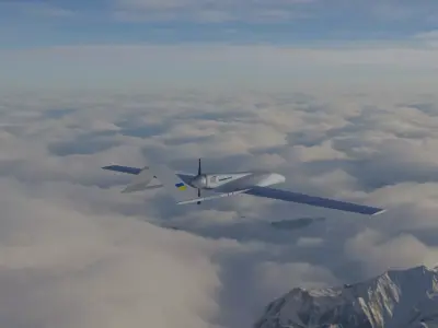 Bayraktar TB2 Ukrainian Navy Low-poly 3D model