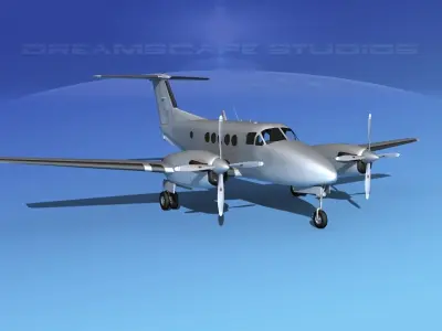 Beechcraft UC-12Q Huron Bare Metal 3D model