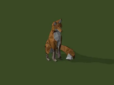 LOW POLY ASSET FOX MODELS - LOWPOLYGONAL Low-poly 3D model