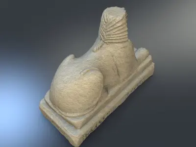 Low poly egyptian sphinx Low-poly 3D model