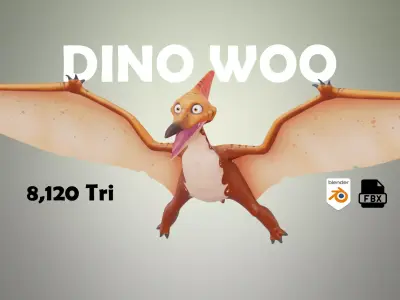 Pterosaur DinoWoo Low-poly 3D model