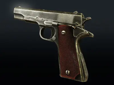 PBR Colt M1911 with Bonus Camo Textures for FPS  Low-poly 3D model