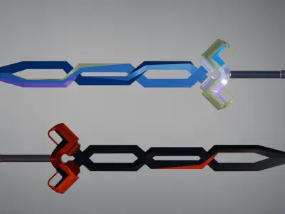 Wattled sword Low-poly 3D model