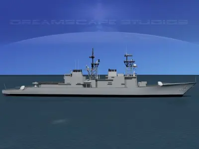 Destoyer DDG 993 USS Kidd 3D model