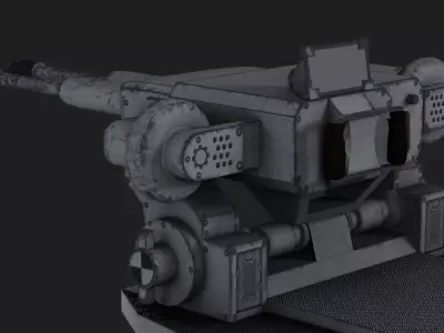 TURRET WEAPON GUN LOW POLY Low-poly 3D model