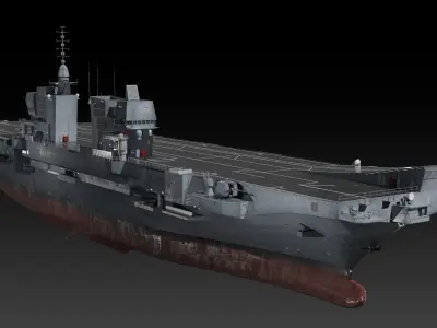 ITS Trieste aircraft carrier Low-poly 3D model