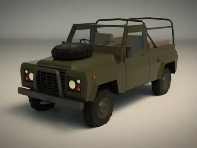 Low Poly Military Truck 03 Low-poly 3D model