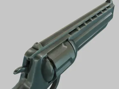 Rigged Low Poly Revolver With PBR Materials and multiple skins Low-poly 3D model