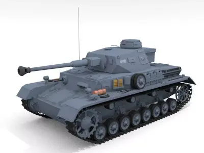 Panzer IV Ausf F2 Medium Tank 3D model