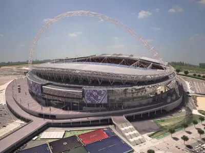  Wembley Stadium London at Day and Night 3D model