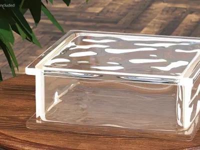 Clear Wave Glass Block 3D model