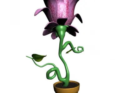 Carnivorous Plant Character RIGGED Low-poly 3D model
