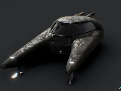 Sci-Fi Flying Vehicle Low-poly 3D model