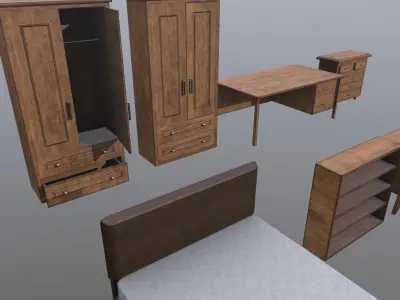 Furniture Props Low-poly 3D model