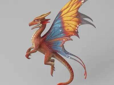 Cartoon Dragon 2 Low-poly 3D model