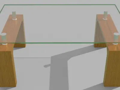 Glass table - furniture - Mesa de cristal - mueble Free low-poly 3D model