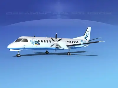 Saab 2000 Flybe 3D model