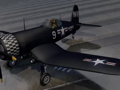 Chance Vought F4U-1D Corsair 3D model