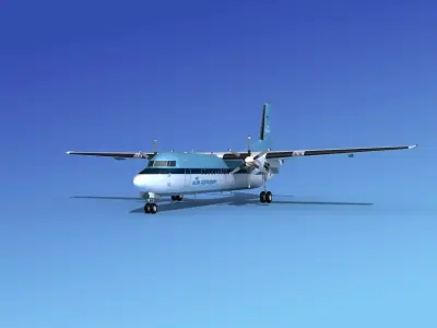 Fokker 50 KLM City Hopper 3D model