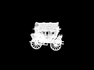 Low Poly Stylized Fantasy Stagecoach - PBR Low-poly 3D model