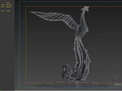 Phoenix the bird sculpture Classic life culture symbol the city 3D model