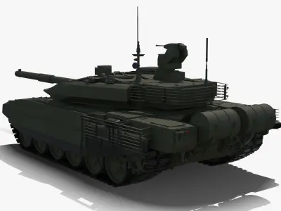 T-90 MS Green Clean Low-poly 3D model