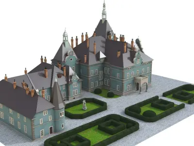 Shemborn Castle - version with non-detailed textures 3D model