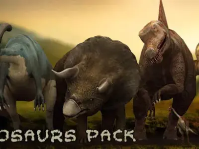 3DRT - Dinosaurs Pack Low-poly 3D model