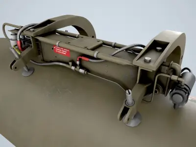 Helicopter External Fuel Tank 450L With Mount Low-poly 3D model