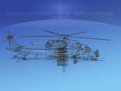 WZ-10 Attack Helicopter V05 Low-poly 3D model