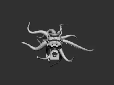 Octopus spider with glowing eyes Free low-poly 3D model