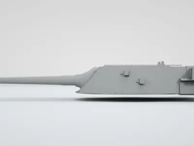 16 inch - 406mm Triple Naval Gun Mk6 3D model