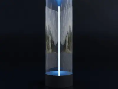 Futuristic LED Cylinder Desk Lamp 3D Model 3D model