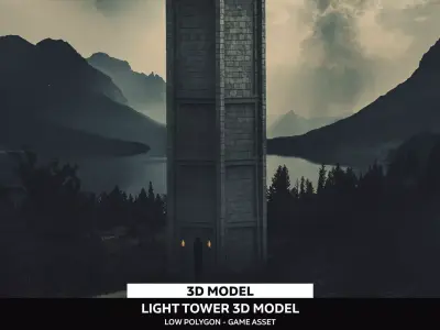 Light Tower Low-poly 3D model