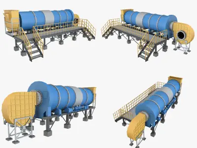 Asphalt Plant Dryer Machine 3D model