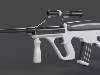 AUG Assault Rifle  Low - poly 3D model Low-poly 3D model