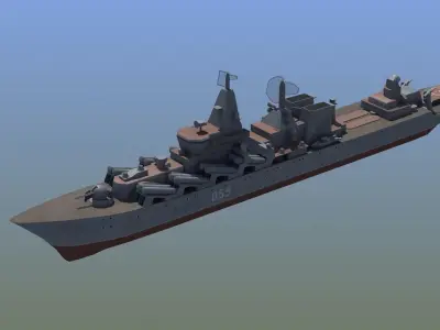 Slava Class Cruiser Low-poly 3D model