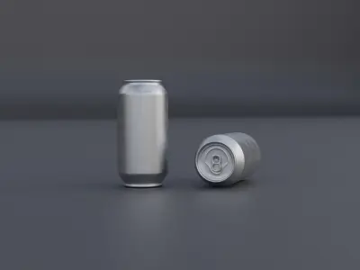 Cans Bottle Low-poly 3D model