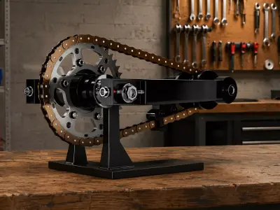 Motorcycle Chain Drive and Sprocket 3D model