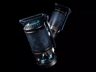 Sci Fi Stun Grenade Flashbang Low Poly 3D Model Low-poly 3D model