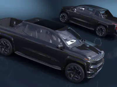 Black Chevrolet Silverado EV RST 2024 3D model