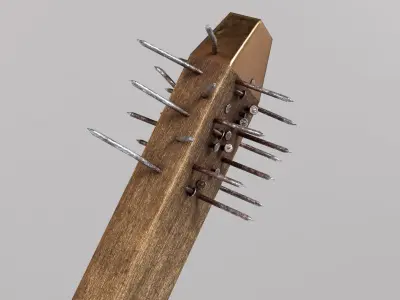 Set of three low poly models of a post-apocalyptic survivalist Low-poly 3D model