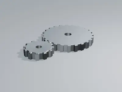 simple gear ratio Free low-poly 3D model