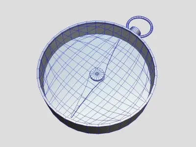 Compass gold Low-poly 3D model